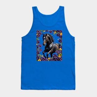 A New Jersey Horse Surrounded By Common Violet Flowers 2 Tank Top